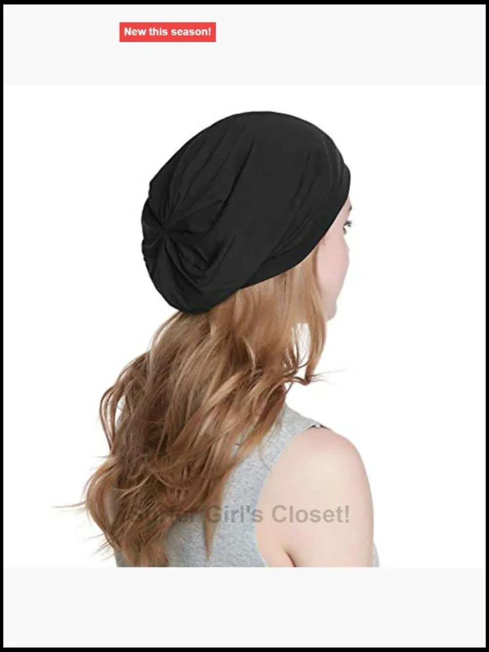 Satin Lined Slouchy Beanie Cap with Elastic Band for Women
